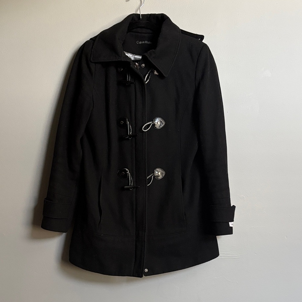 Calvin Klein Women's Black Pea Coat